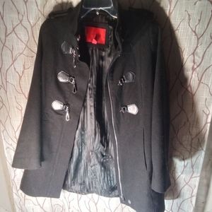 MNG Suit Women's Black High Collared Coat Sz XS
